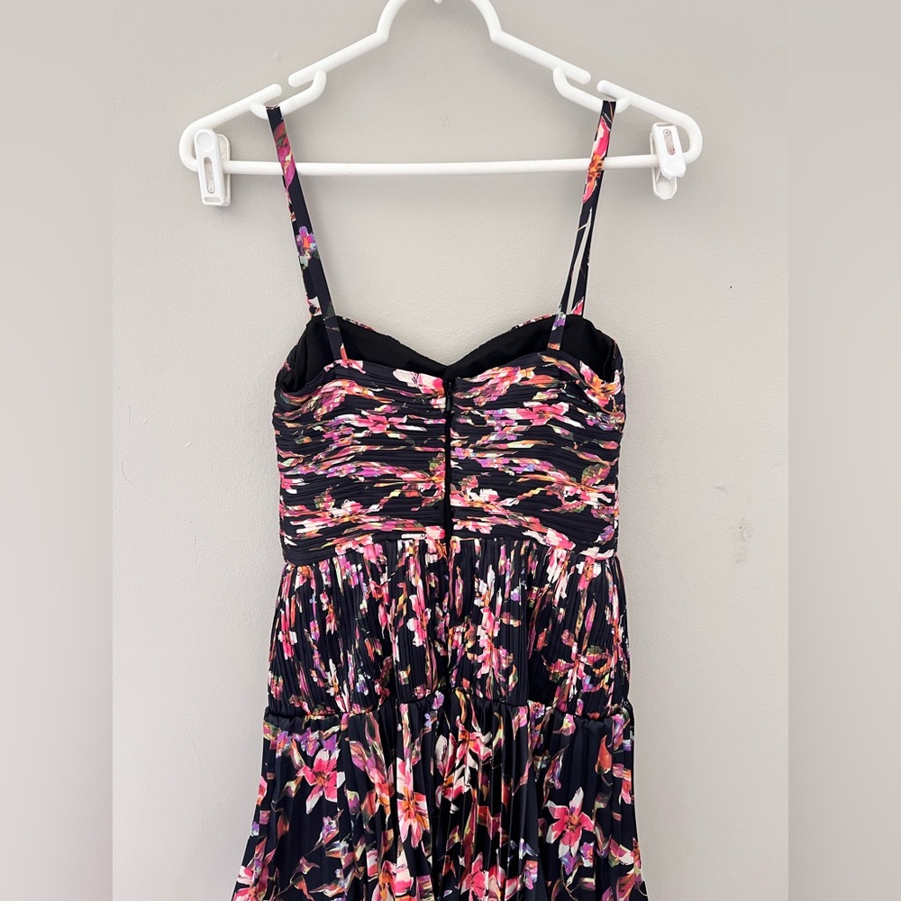 Amur Londyn Pleated Tiered Gown In Island Floral Maxi Dress Size 0/ XS - Picture 6 of 10